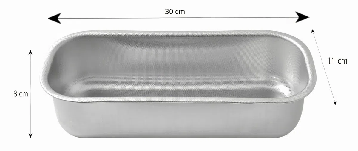 Steel Pan Plumcake Nonstick de acero inoxidable 18/10 30 x 11 cm