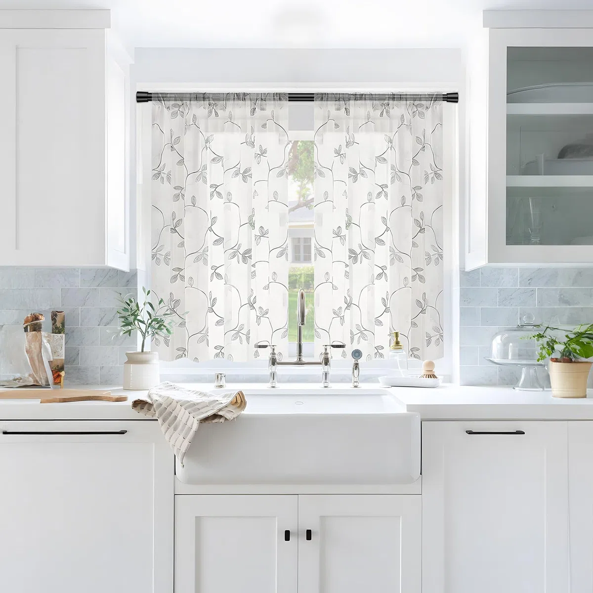 Varillas de tensión para cortinas de 80 a 150 cm, paquete de 2 barras de cortina de ducha con resorte, barra de cortina extensible para ventana, baño, armario