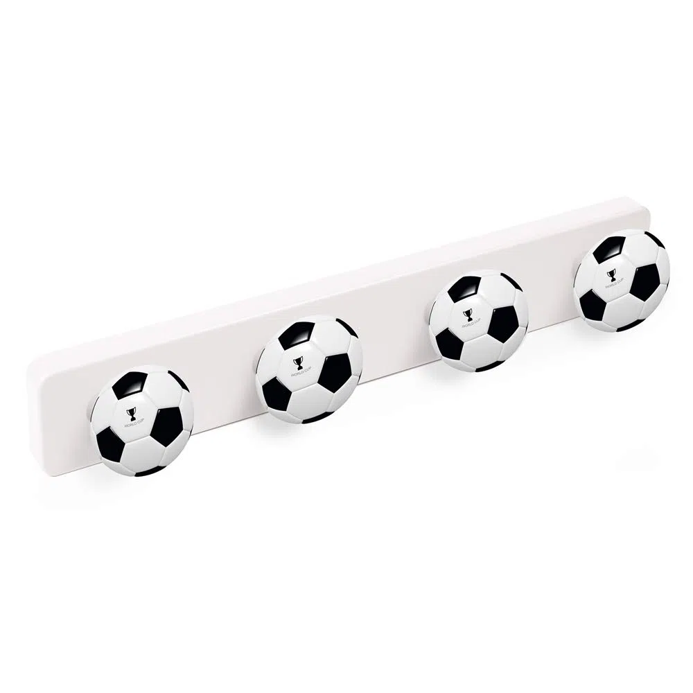 PERCHA Pared resina ABS Pomos FUTBOL 410x60MM