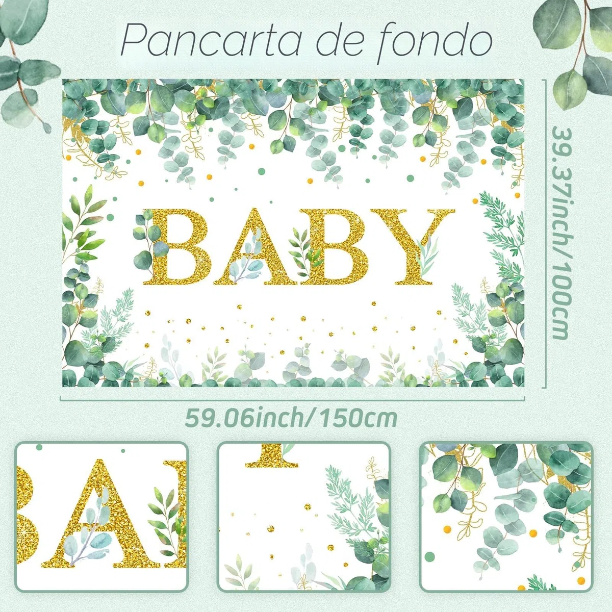 125pcs Decoración Baby Shower Verde Salvia, Cajas Bebé Verde Salvia con Globos Oro Verde y Telón de Fondo de Bebé Verde para Baby Shower Niño y Niña, Fiesta Safari Cumpleaños, Revelación de Género