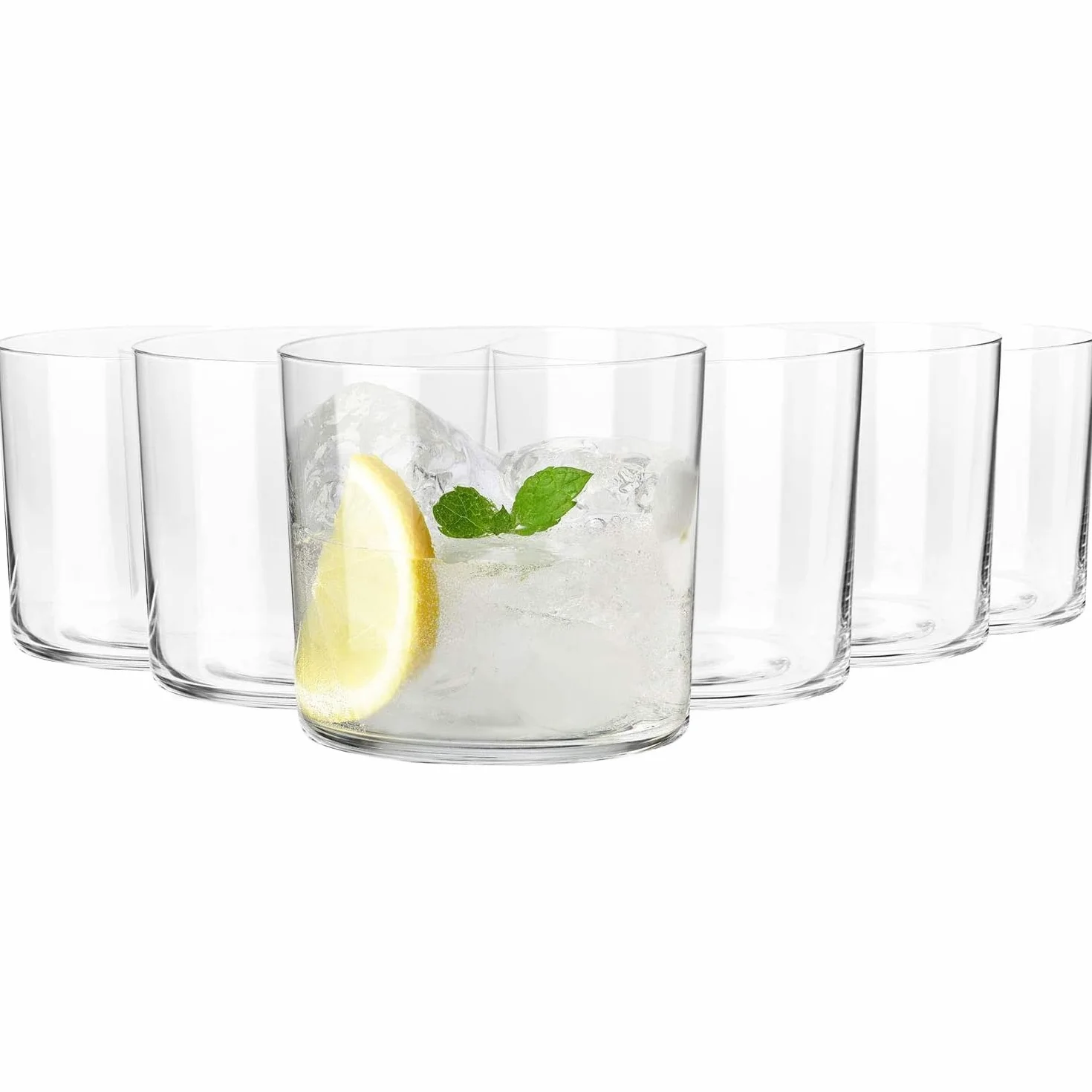 Krosno Mixology Vasos de Cristal 420 ml, Set 6 Piezas – Vidrio Sin Plomo, Paredes Ultrafinas, Vasos para Sidra, Agua, Zumos y Cócteles, Diseño Minimalista, Aptos Lavavajillas