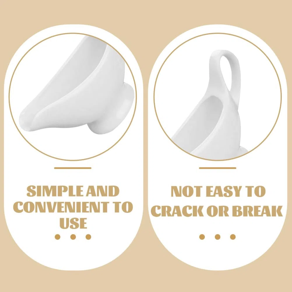 Angoily Juego de 2 salseras de porcelana de 110 ml con asa, recipiente para salsas clásicas con vertido de labios para salsa, aderezos para ensaladas, caldo de leche, crema, zumo de queso,