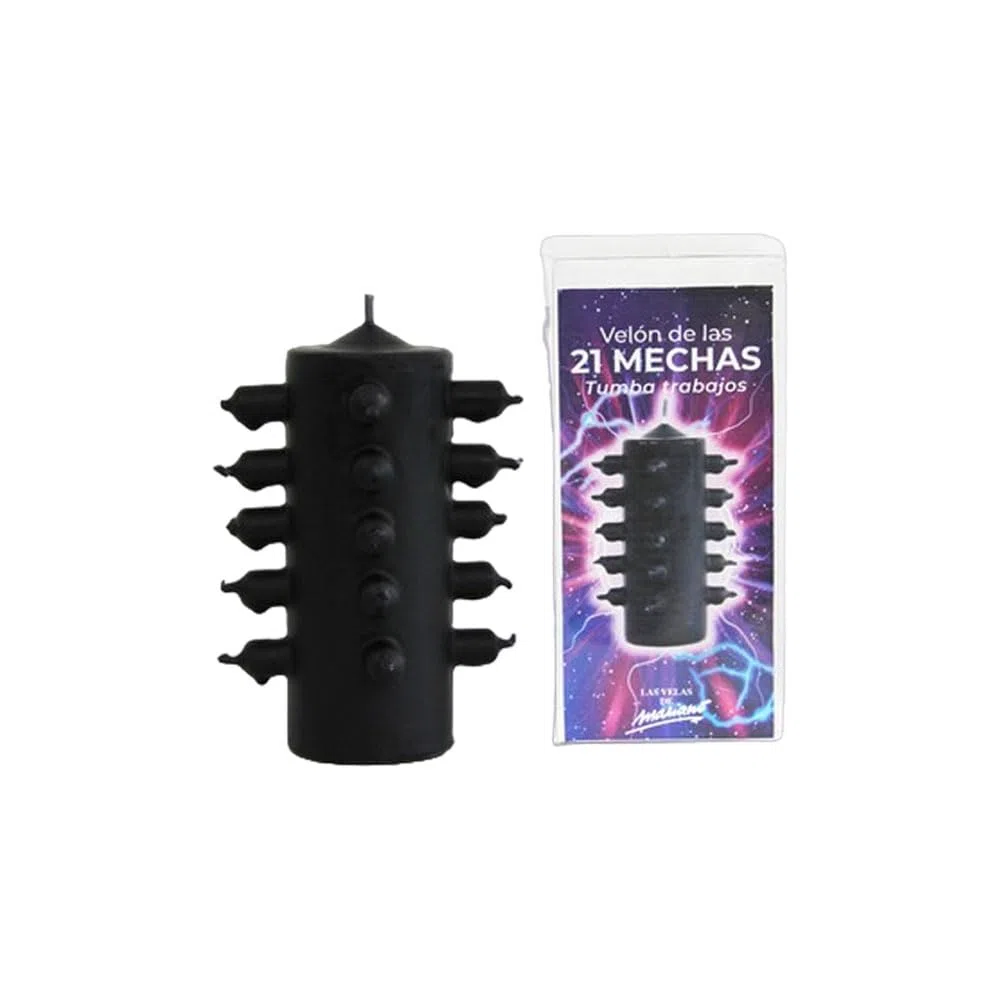 Poderoso Velón 21 mechas Negro