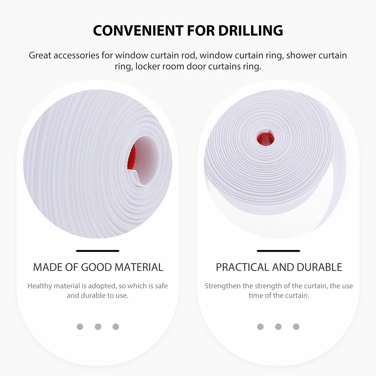 MAGICLULU Cinta para Cortina de Poliéster de 8cm Ojales para Colgar, Ligera y Resistente, Adecuado para Cortinas de Ventana y Uso Hogar