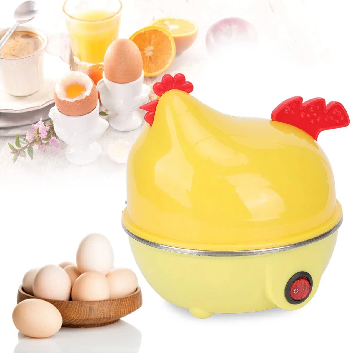 Cocedor Eléctrico de Huevos, 7 Huevos, Apagado Automático, 220V, Mini Máquina para Desayuno