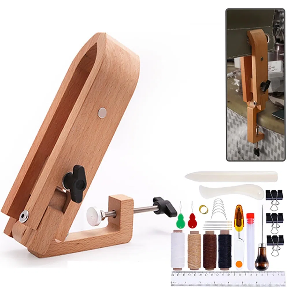 Pinzas de Costura de Cuero de Madera artesanal, Coser Clip de Madera,Herramienta de Costura de Cuero,29pcs cosidas a mano de cuero, agarre seguro, multifuncional, para Artesanía de Cuero DIY