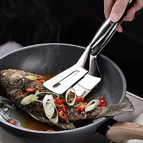 Pinzas de Cocina Pinzas para Alimentos, Pinzas de Cocina de Acero para cocinar, Barbacoa, Tijeras para Servir Pinzas Alicates para bufet,Flexibles para Usar,Tamaño:24cm