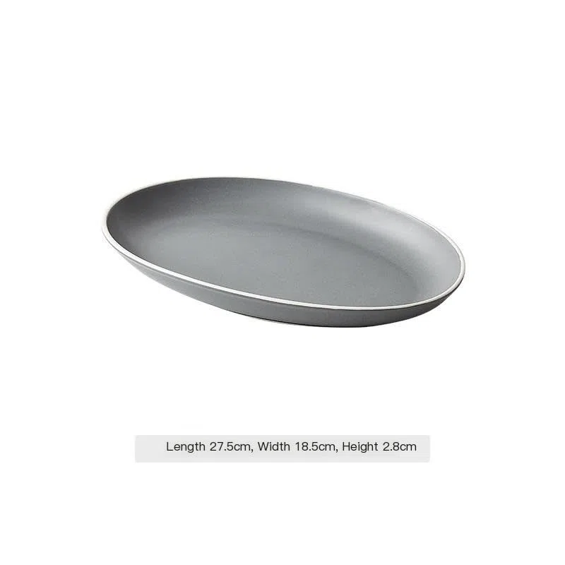 Platos Para Comer Plato de pescado de cerámica ovalado nórdico Plato de pescado al vapor for el hogar Plato de pescado Plato de vajilla especial Plato De Cerámica Para La Cena