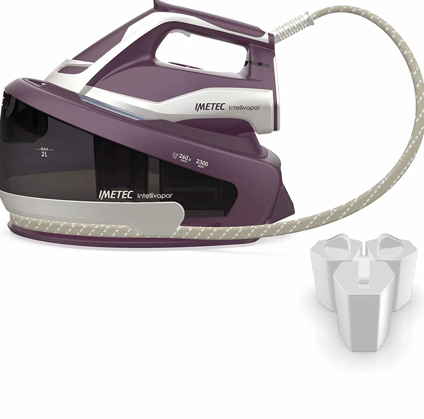 Imetec Zerocalc KF1 100 - Kit de 3 filtros antical para centros de planchado Imetec Zerocalc Pro Ceramic Ps2 2400, Ps2 2000, Ps2 2200, Intellivapor PS3 3000, Imetec Onda, blancos (9009)