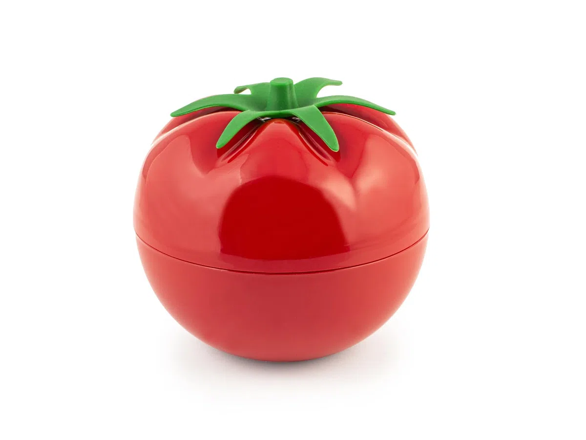 Home Cubo de Hielo Tomate de Polipropileno, Color Rojo, con Pinzas, 16 cm