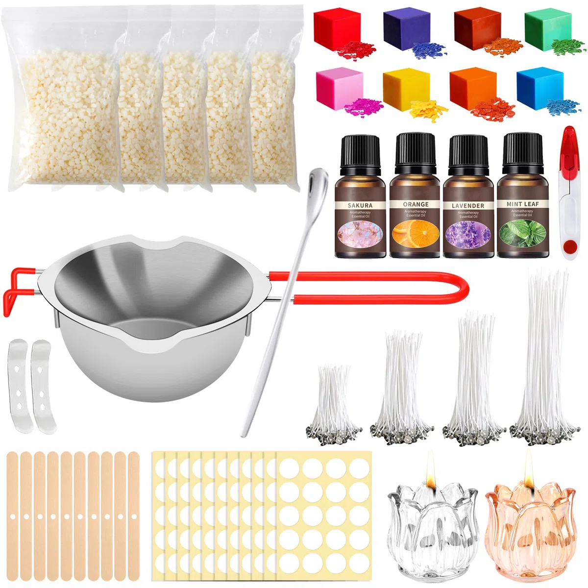 UCAMP Kit de Fabricación para Velas,Kit de Fabricación de Velas,Kit para Hacer Velas,Erramienta para Velas de Bricolaje,Kit Completo de Fabricación de Velas para Adultos y Principiantes