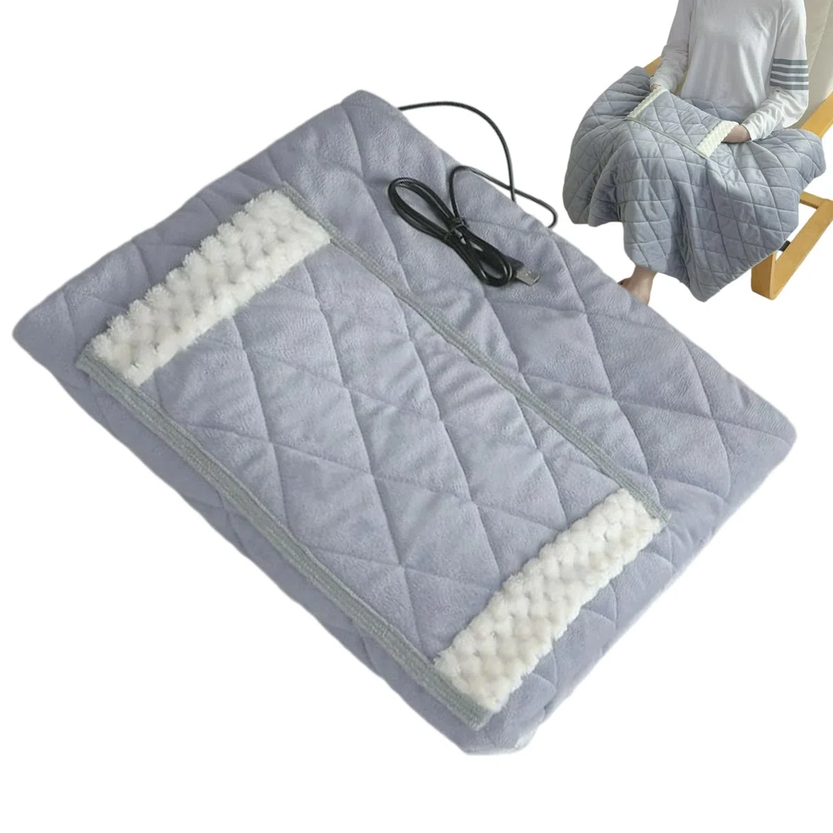Manta Eléctrica Calefactable - Funda Desmontable Acogedora y Suave 68 x 99 cm,Manta De Calefacción con Apagado Automático - para Lugar de Trabajo Hogar Interior Cama Invierno Sueño Viaje Sofá