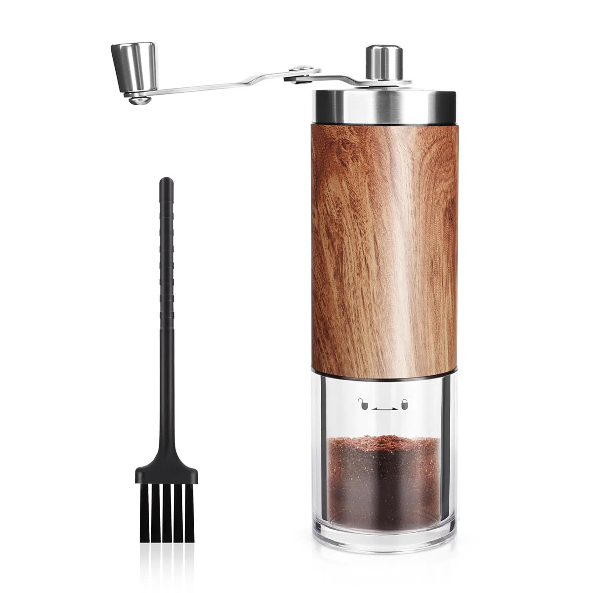 MXTIMWAN Molinillo Cafe Manual,Coffee Grinder,Molinillo de Café Portátil,Grado de Afilado Ajustable,Moledor de Cafe,Manual Molinillo de Café Con Cepillo de Limpieza,Molinillo para Casa y Exteriores