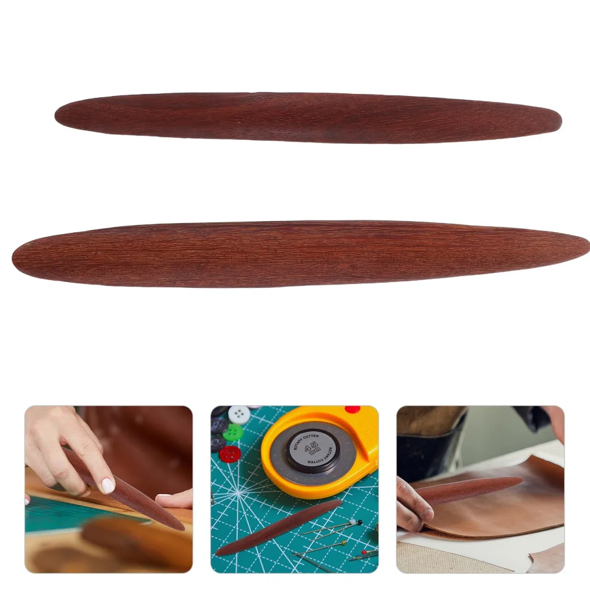 DIYEAH 2 Herramientas De Artesanía Para Cuero Y Papel - Biseladora Y BruñIdor MultifuncióN Para Pulir Bordes Y Marcar PrecisióN En Proyectos De Costura Repujado Y Origami