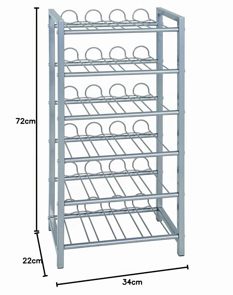 HAKU Botellero Aluminio, Metal, Metal - Dim.: AN 34 cm x AL 72 cm x P 22 cm, Estilo: Moderno
