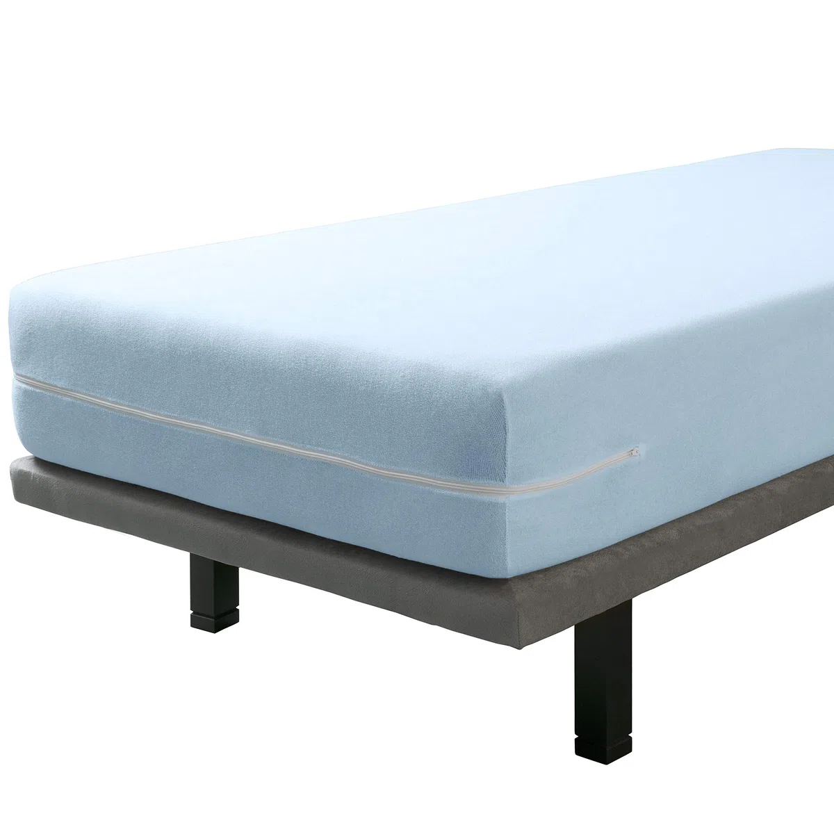 Savel – Funda de Colchón de Rizo Elástico, 100% Algodón – Azul (90 x 190/200 cm) | Protector de Colchón Cremallera | Protector Integral de Colchón – Disponible en Varias Medidas