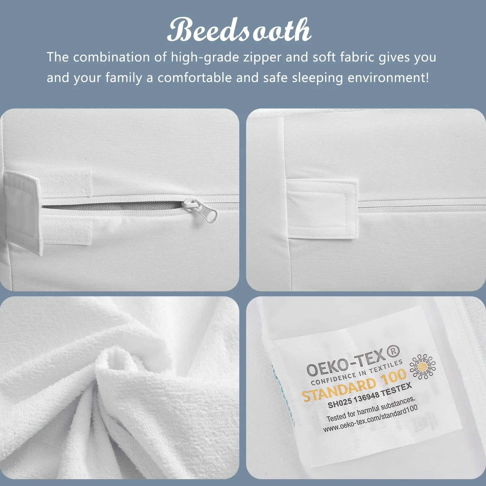 Funda de Colchón Impermeable con Cremallera 135x190 cm - Lavable, Antialérgica, Antiácaros, Protección contra Chinches, Algodón, Altura 20 cm - Blanco