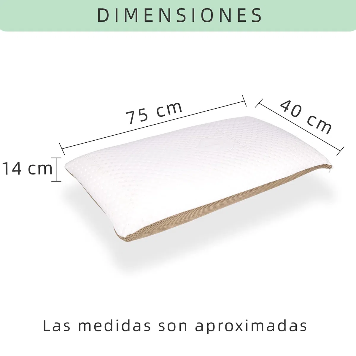 MERCURY TEXTIL- Almohada viscoelástica Suave y Relajante Aloe Vera Fresh 3D, Doble Cara (Invierno y Verano), Funda con Cremallera. (75 CM)