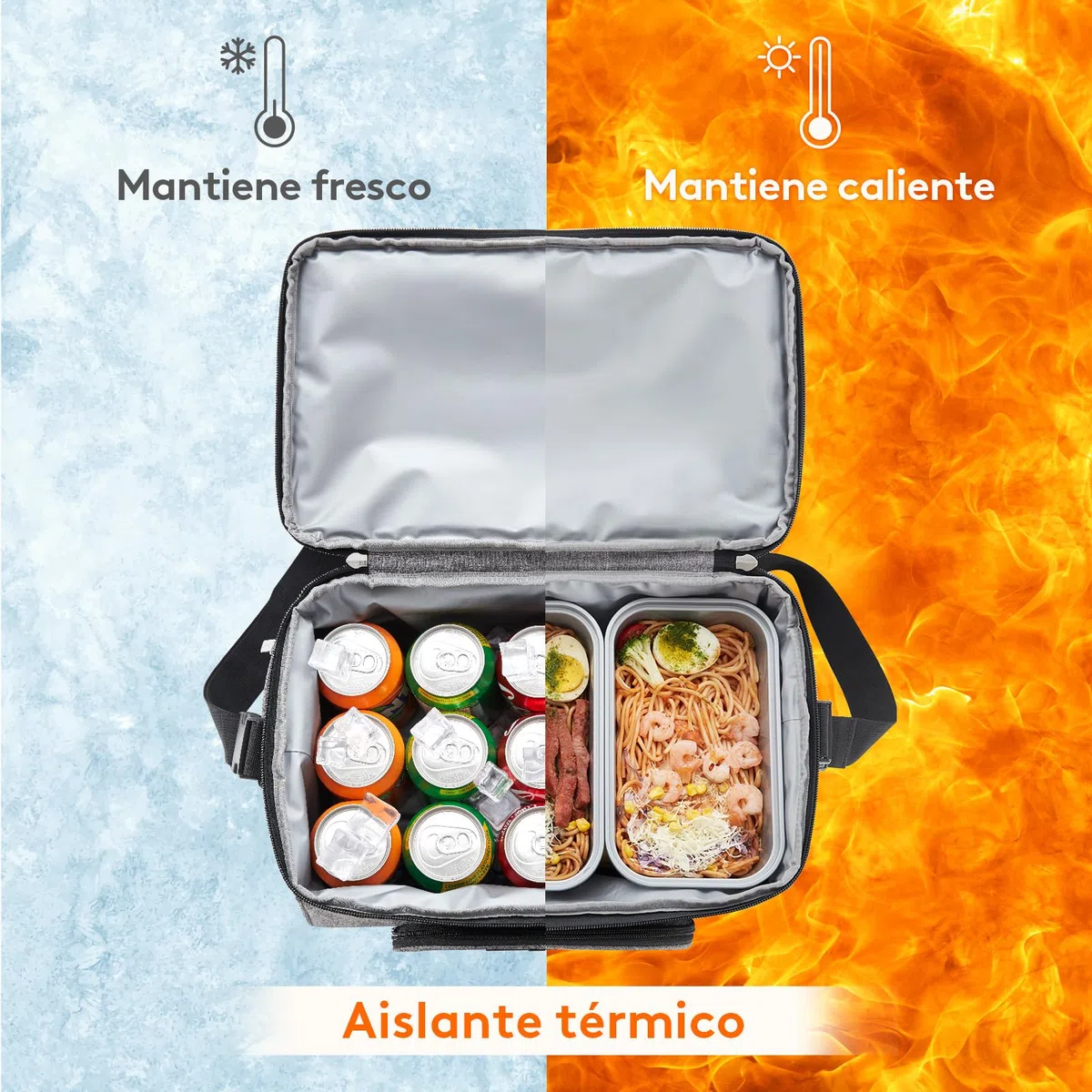 Lifewit Nevera Portatil Tela, Bolsa Nevera Porta Alimentos, Diseño de Doble Capa para Bolsas Termica, Grande Bolsa Termica porta Alimentos para Playa, Viaje, Picnic, Gris 23L