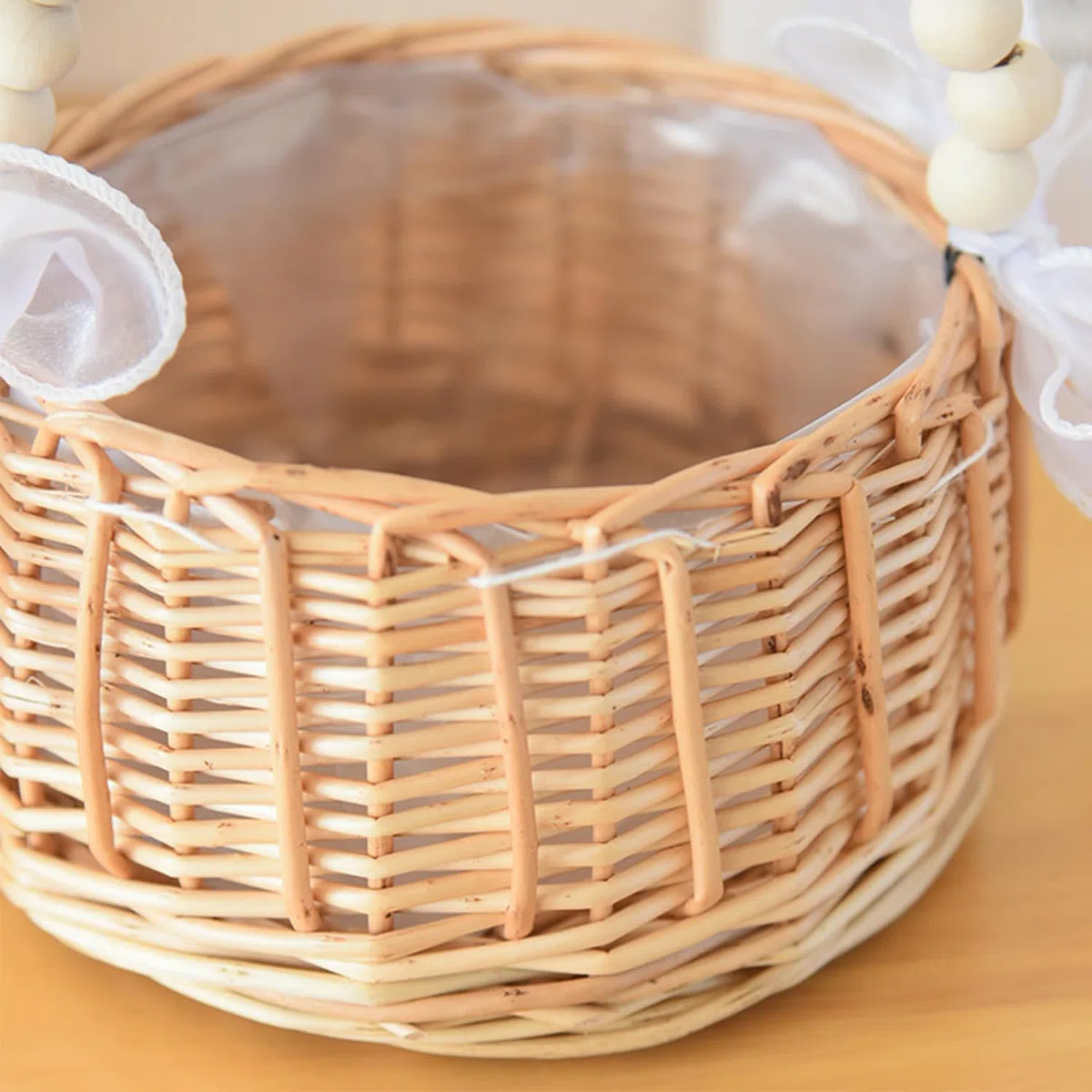 2 Piezas Cestas Pequeñas Mimbre Con Asa, Cesta Setas Mimbre, Cesta De Flores Secas, Cestas Tejidas Con Lazo, Cestitas De Pequeñas, Para Boda Ceremonia Fiesta, Decoración Del Jardín (B, Mediano)