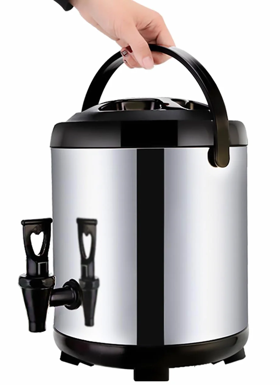 Urna de catering, dispensador de bebidas de acero inoxidable para bebidas frías y calientes, dispensador térmico de bebidas de 16 L con mango de espiga para té, café, agua