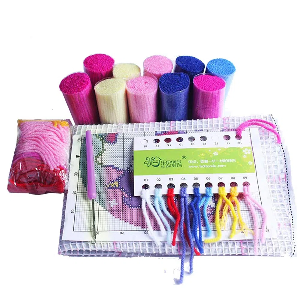 AYYDS Kit de alfombra de punto de cruz para niños y adultos, 50 cm, perros A, no plegable
