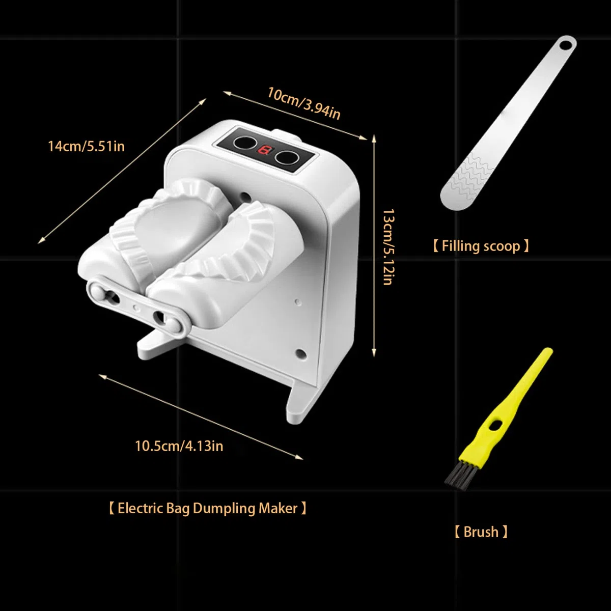 Máquina para Hacer empanadillas a presión eléctrica automática para el hogar 3 Piezas con Cuchara y Cepillo para Hacer empanadillas