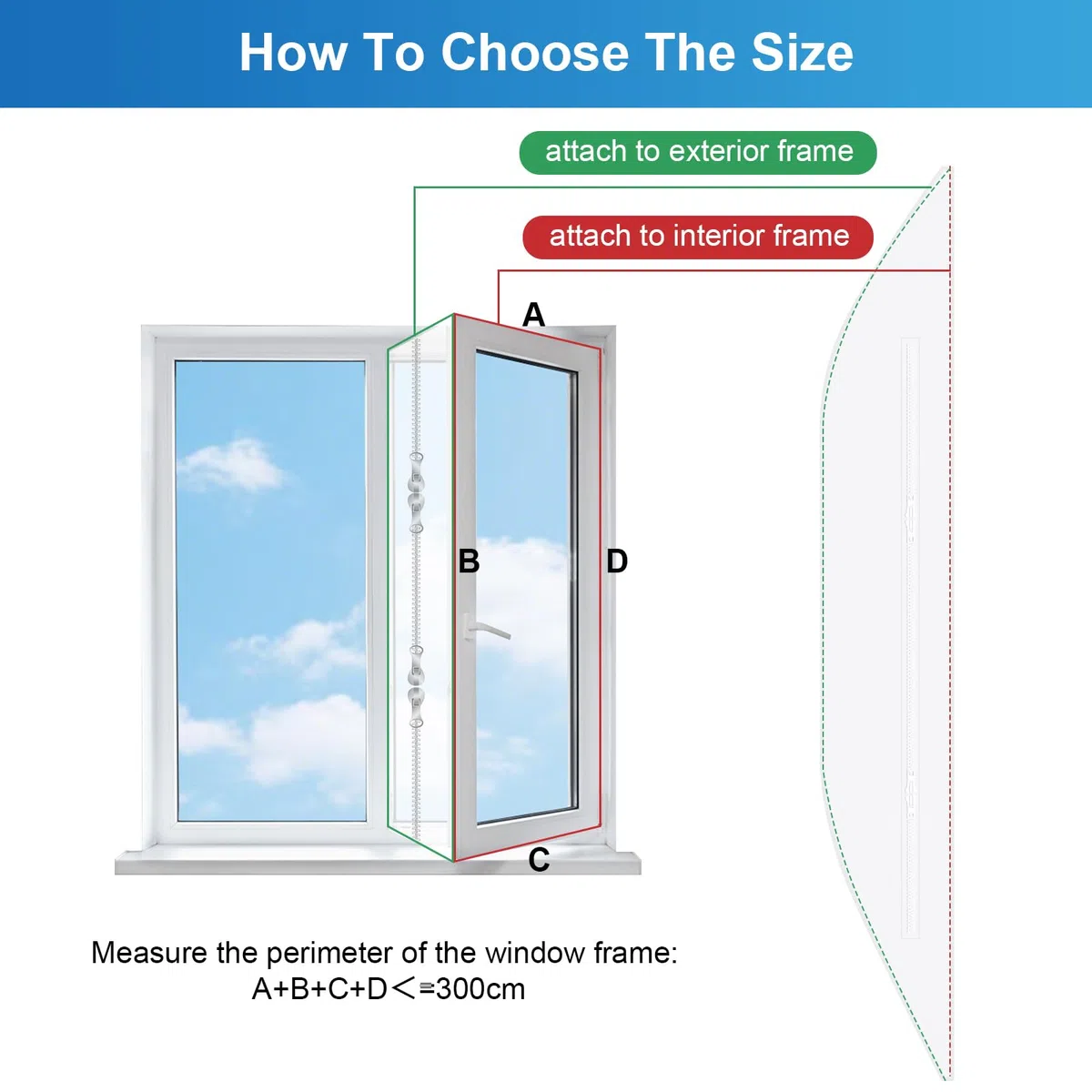 Qivine Kit Ventana Aire Acondicionado Portatil 300cm, Sellador de Ventana para Aire Acondicionado, Adaptador Ventana Aire Acondicionado Sin Taladrar, para Ventana Abatible, Oscilobatiente y Tragaluz