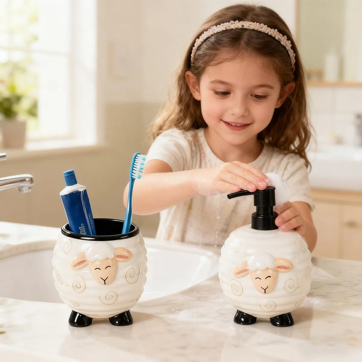 Set De Porta Jabón Y Porta Cepillos Dentales Para Baño 2 Piezas Dispensador | Juego Para Baño Y Lavabo Para Casa Viaje Hotel Vacaciones Lavabos Dormi