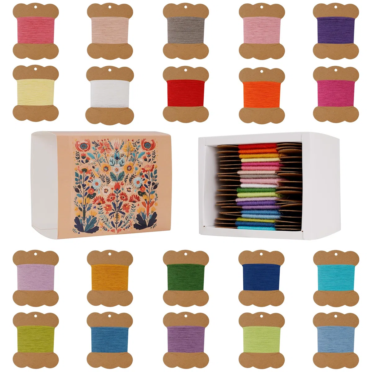 Kit de hilo de lana para bordar, 20 unidades, hilo de mezcla de lana para bordado para coser a mano, hilo de coser a máquina 42S/2 (color A)