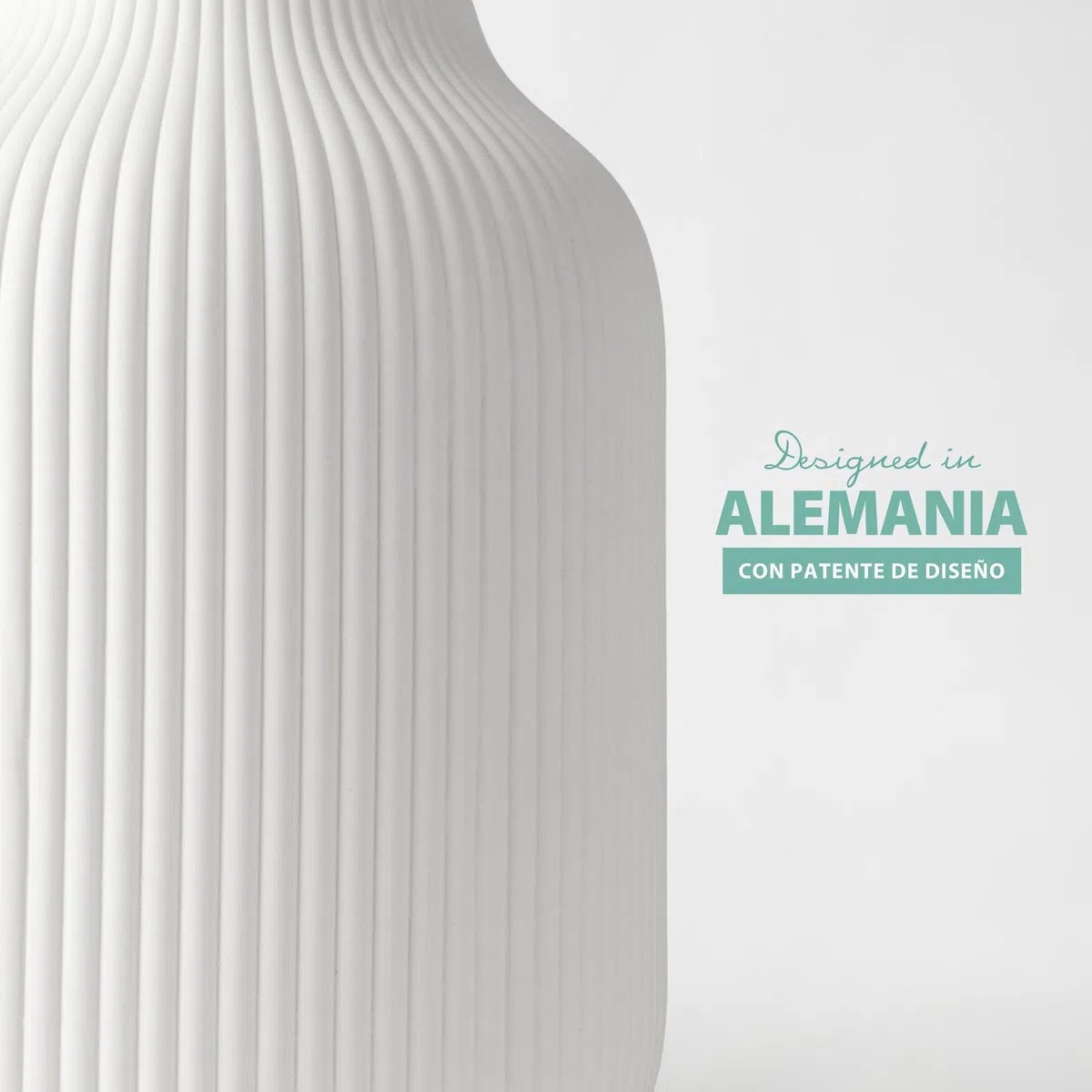 flature Jarrón de cerámica con ranuras - Florero impermeable en blanco mate para flores frescas, flores secas, hierba de las pampas, jarrón grande de 20 cm de alto como regalo, decoración para sala de