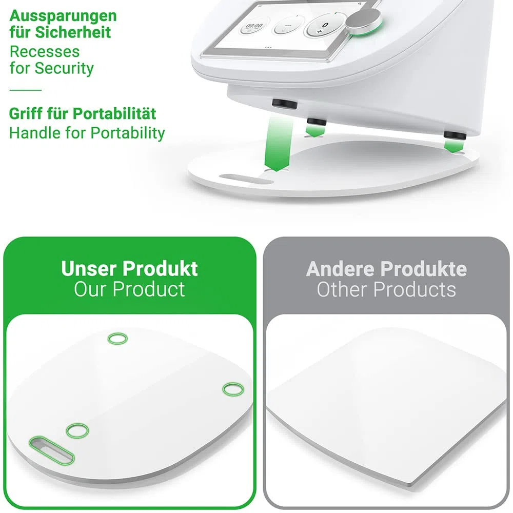 Siegvoll Tabla Deslizante para Thermomix TM6 TM5 en Acrílica, Estable y Fácil de Mover, Accesorio para Thermomix, Soporte para Bimby, Blanco