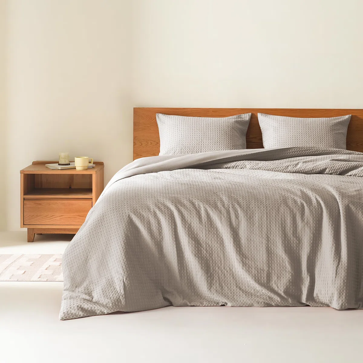 Comfort Spaces Juego de edredón tamaño Queen, Juego de edredón de 3 Piezas de Tejido Transpirable de Punto gofre, edredón Moderno y Bohemio de Granja, Juego de Cama Queen de Microfibra para Todas Las