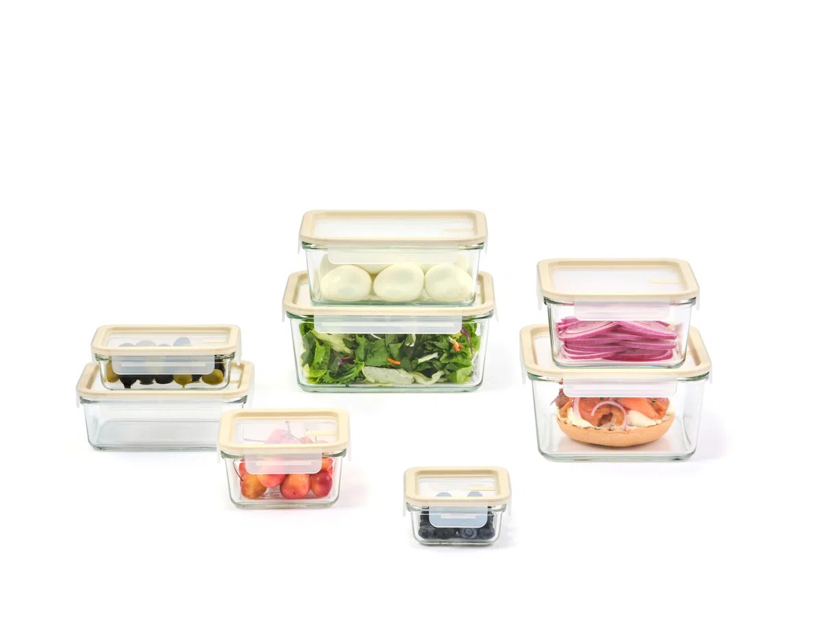 GLASSLOCK Juego de 16 piezas de almacenamiento de alimentos Sens