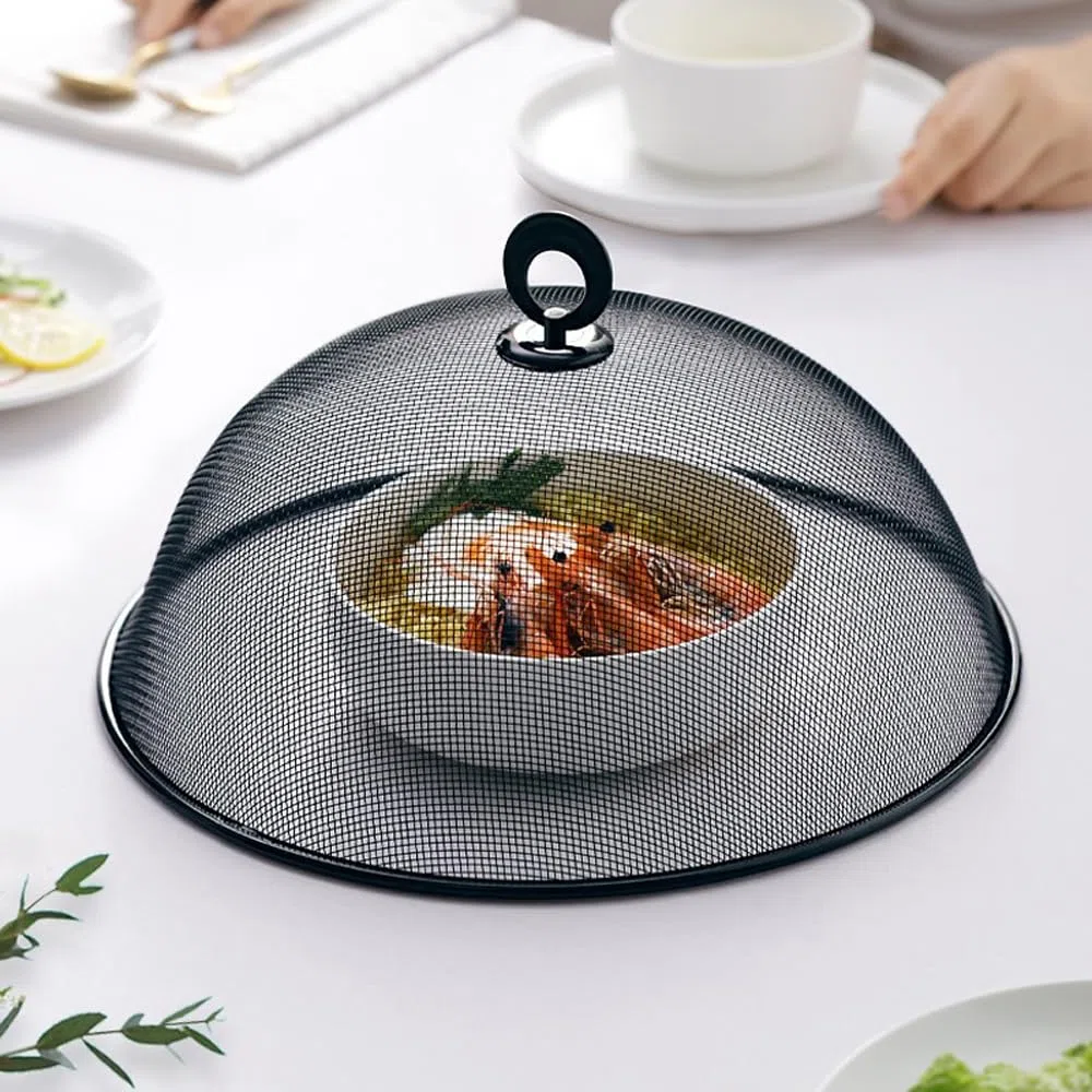 4 Piezas Cubierta Protectora de Alimentos, Cubierta para Alimentos Mosca, Cubierta Protectora Alimentos Fresca, Cubierta de Malla para Alimentos, 24cm, para Cocina, Picnic, Prevenir Insectos