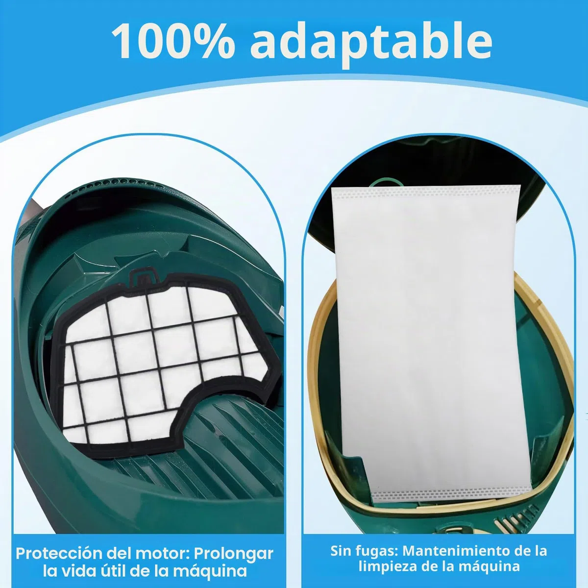 12 Bolsa para AspiradoraVorwerk Kobold VK140 VK150 con 2 Filtros