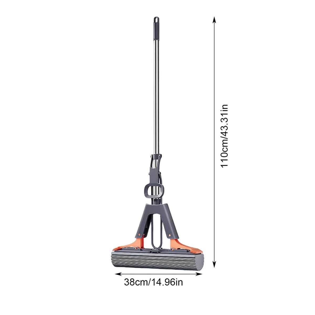 Esponja absorbente, fregona de esponja, fregona de prensa, con 2 esponja PVA absorbente y reutilizable, con mango de acero inoxidable, fregona esponja, fregona para lavar el suelo