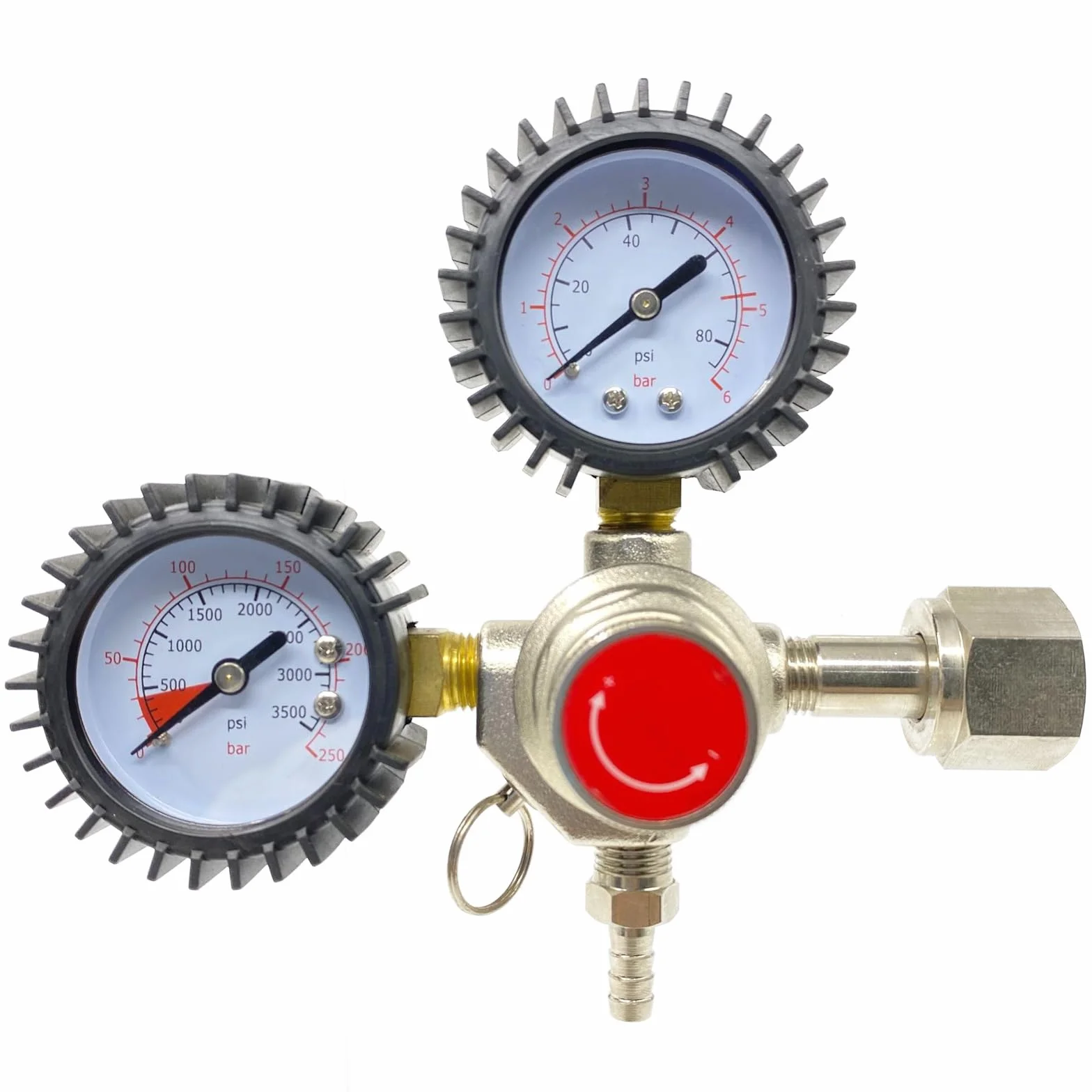 Regulador de Presión CO2,Reductor de Presión de dos Vías Regulador de Barril de CO2 Calibre de Desconexión Rápida para Presión Profesional Reutilizable Máquina de Dispensador de Cerveza