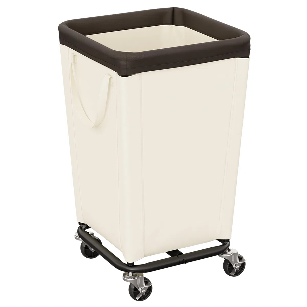 StorageWorks Cesta de lavandería con ruedas, cesta rodante de 150 L, cesta de ropa sucia resistente para el hogar y la lavandería, color beige