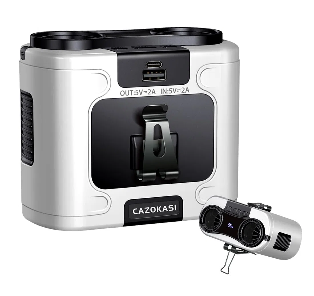 Cazokasi 2026 Ventilador de clip de cintura recargable de 20000 mAh Ventilador portátil para el cuerpo Ventilador personal potente de hasta 40H Ventilador de enfriamiento y prevención de golpes de