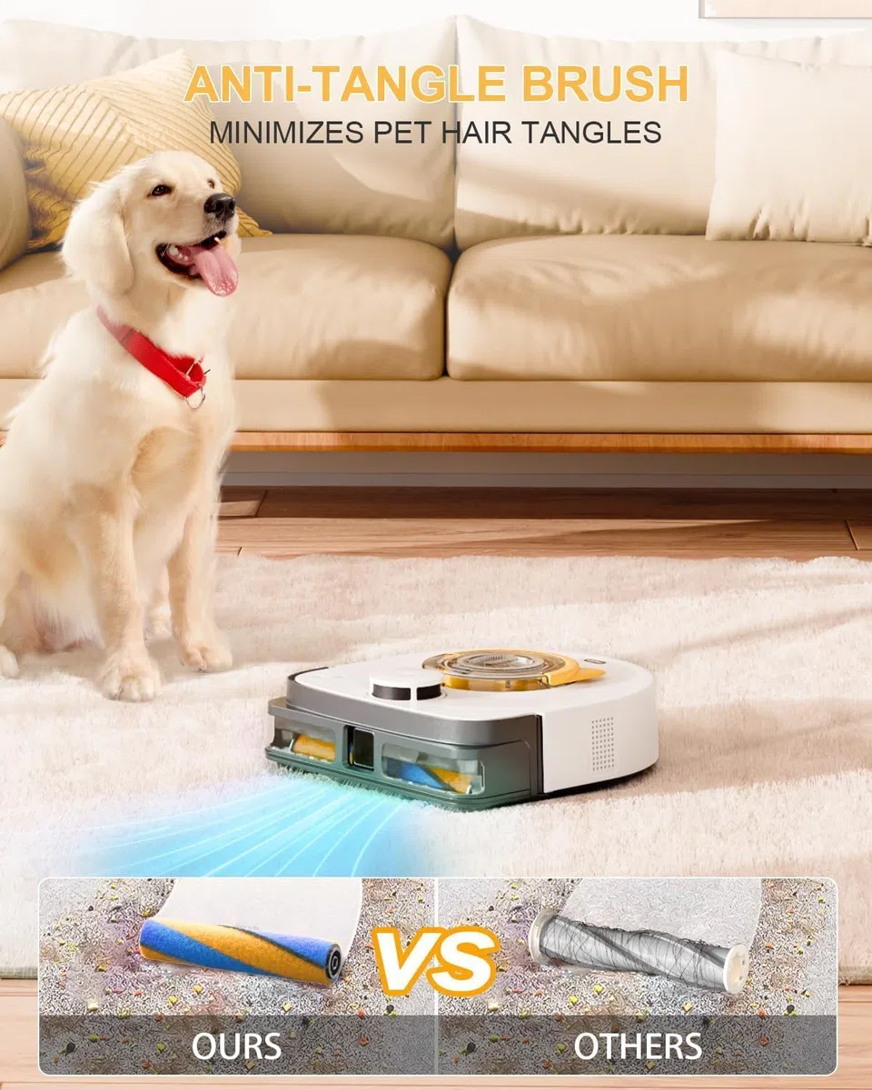 UBPET Aspiradora Robot 22000 Pa para Pelos de Mascotas en Alfombras y Suelos, Robot Limpiador Automático con Navegación LiDAR, Control por App, Carga Automática