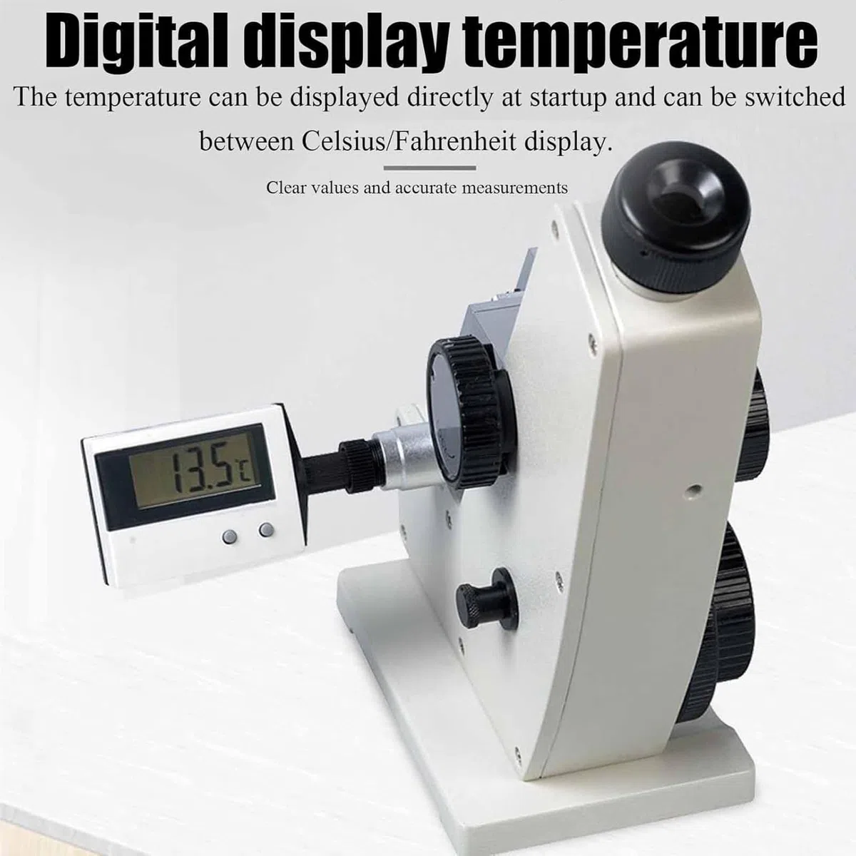 Refractómetro monocular digital, rango de medición: 1.3000-1.7000 ND, 0.0002 de alta precisión, para investigación científica, enseñanza, laboratorios y fábricas
