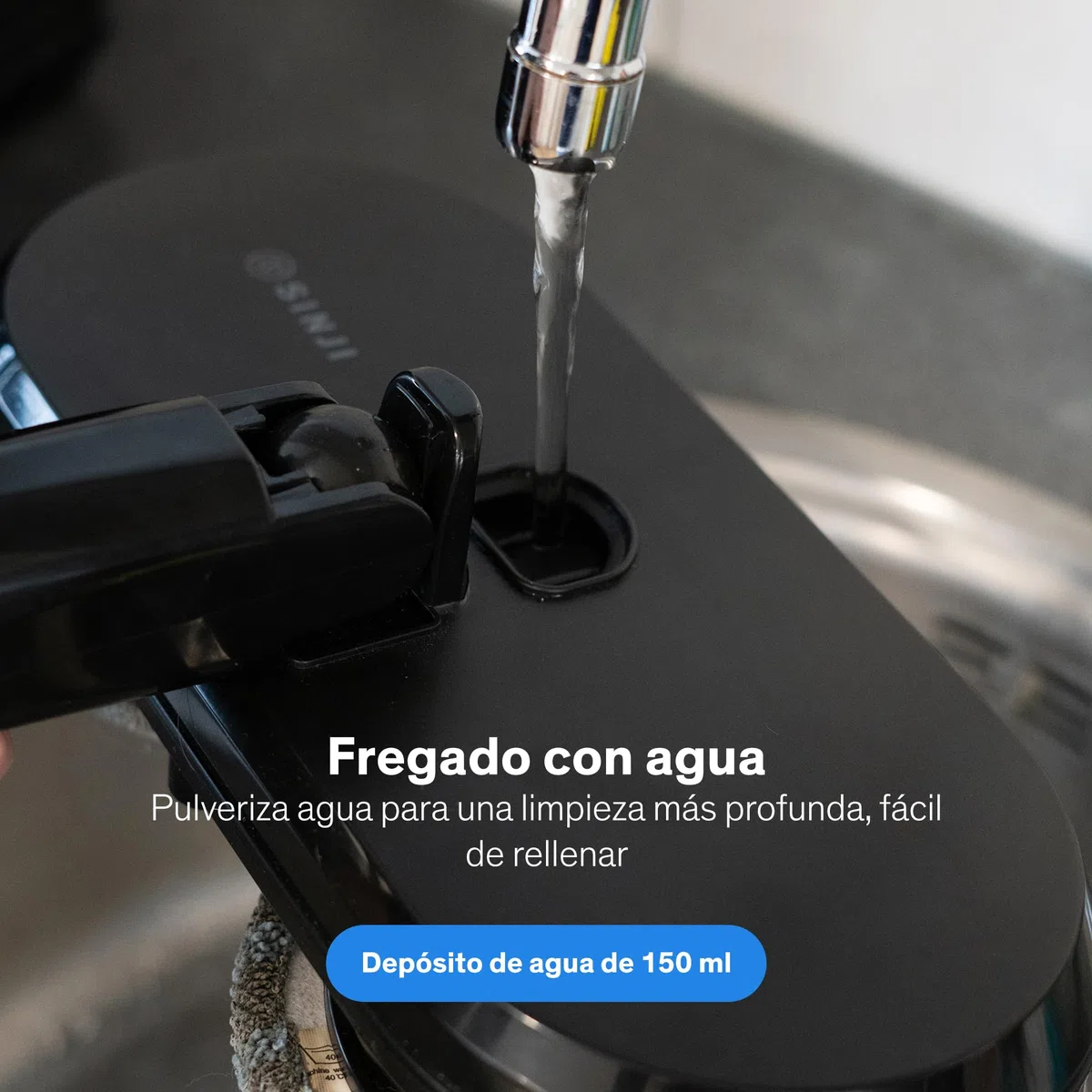 Sinji Mopa Eléctrica Inalámbrica con Pulverizador, Friegasuelos a Batería