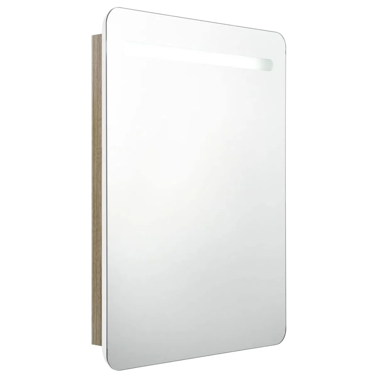 Armario de baño con Espejo y LED Blanco y Roble 60x11x80 cm Armario Espejo BañO con Luz