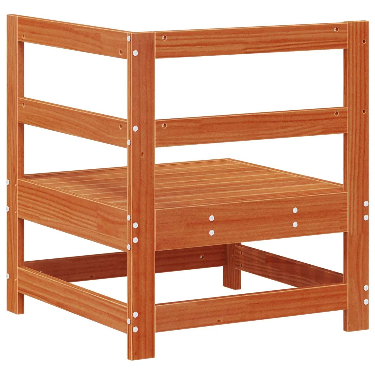 Sofá modular de jardín de pino como sofá esquinero de madera maciza de pino para la terraza con muebles de jardín de pino macizo en diseño de listones
