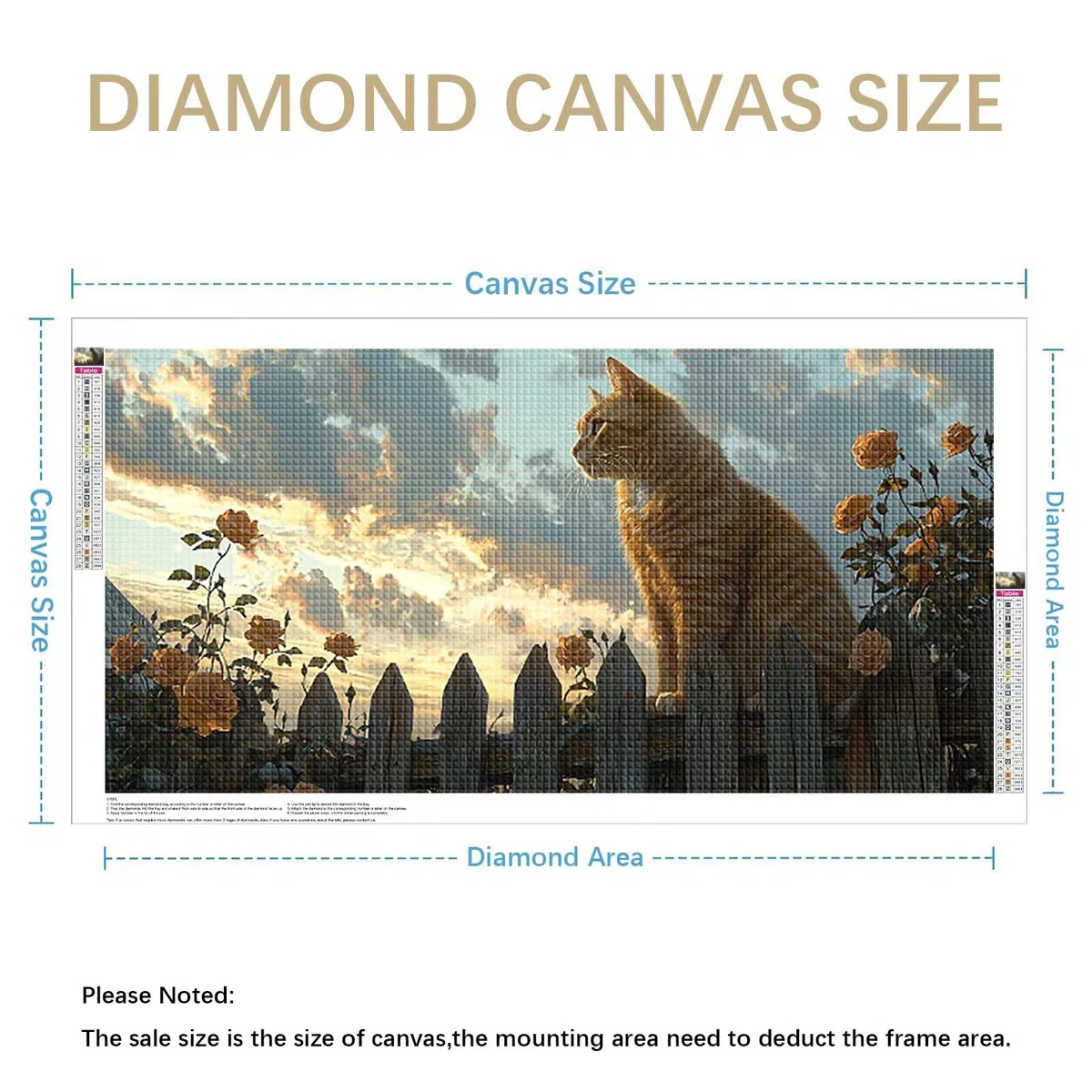 Diamond Painting Adultos Flor Pintura Diamante, Gato Diamond Painting 5D Completo, DIY Cuadrado Cristal Bordado Punto de Cruz Cuadros de Diamantes para Decoracion Hogar, Regalo Mujer 160x80cm 0J-352