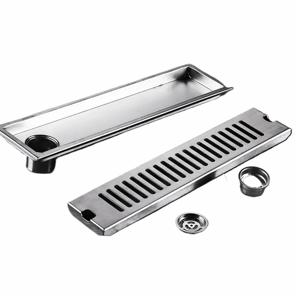 Sumidero Ducha Desagüe de Ducha con Salida Lateral 20-100cm, Drenaje Suelo baño Acero Inoxidable, residuos Lineal for Cocina para Cocina baño(90x10cm Side)
