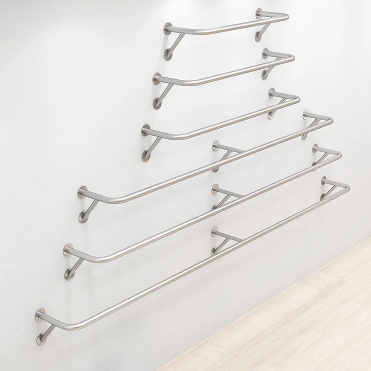 Perchero de Pared, Barra Moderna para Colgar Ropa, Perchero Comercial, de estantes para Colgar Ropa de Acero Inoxidable para Uso Comercial, Barra para Ropa de lavandería, Organizador