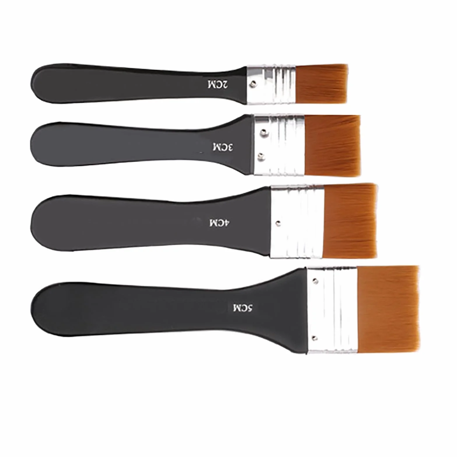 Juego de 4 Pinceles acrílicos, Grandes Pinceles Planos de Nailon para óleo, Pinceles Profesionales de Acuarela para Principiantes, Artistas, Pinturas al óleo, Acuarela y Gouache.