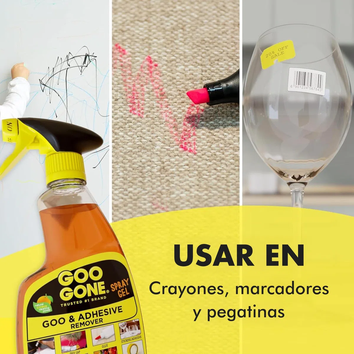 Goo Gone - Gel quitaadhesivos en aerosol - Pack de 2 y quitaadhesivos